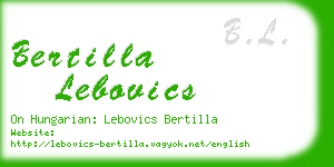 bertilla lebovics business card